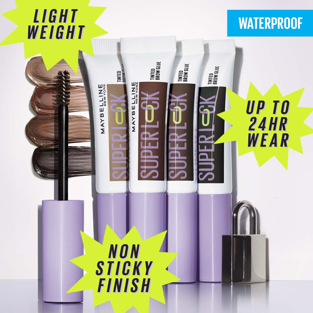 MAYBELLINE New York Super Lock Brow Glue Clear & Tinted Eyebrow Gel, Clear, 0.23 oz-041554091915-LR-354626-5-LR eShop