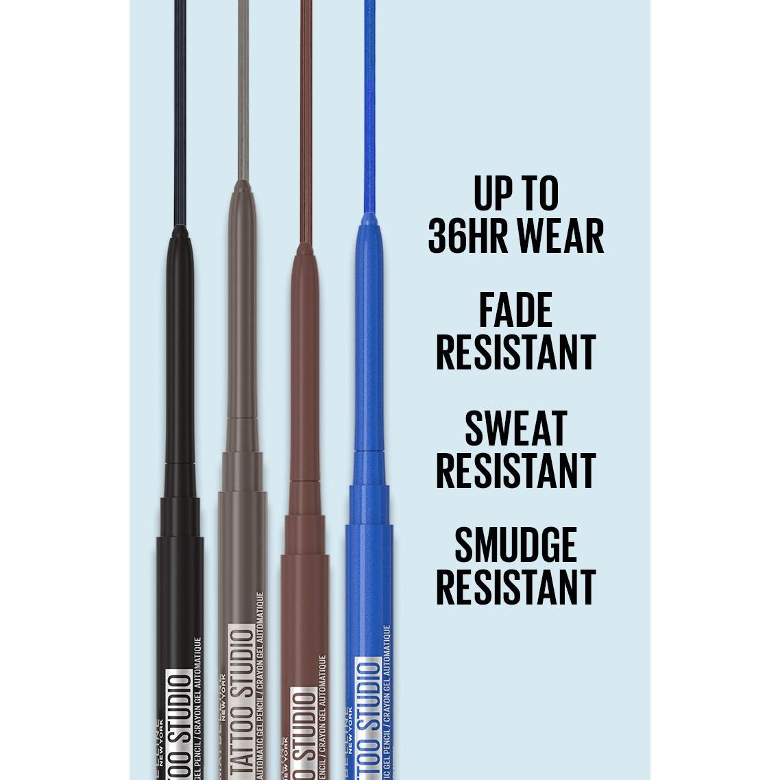 MAYBELLINE New York Tattoo Studio Automatic Gel Pencil Eyeliner Eye Makeup, Midnight Mocha, 0.01 oz-041554588934-LR-338267-4-LR eShop