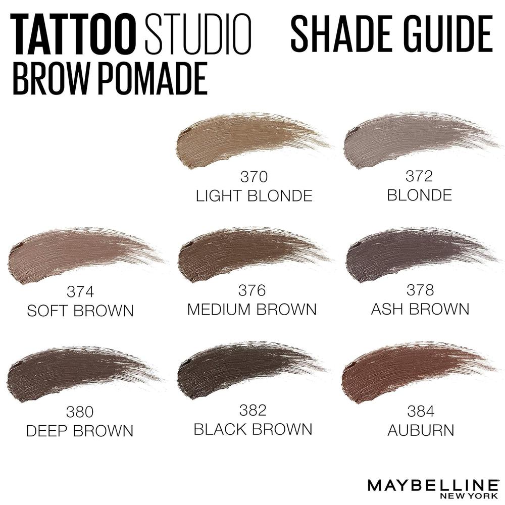 MAYBELLINE New York Tattoo Studio Brow Pomade Long Lasting, Buildable Eyebrow Makeup, Blonde, 0.106 oz-041554559736-LR-327279-7-LR eShop