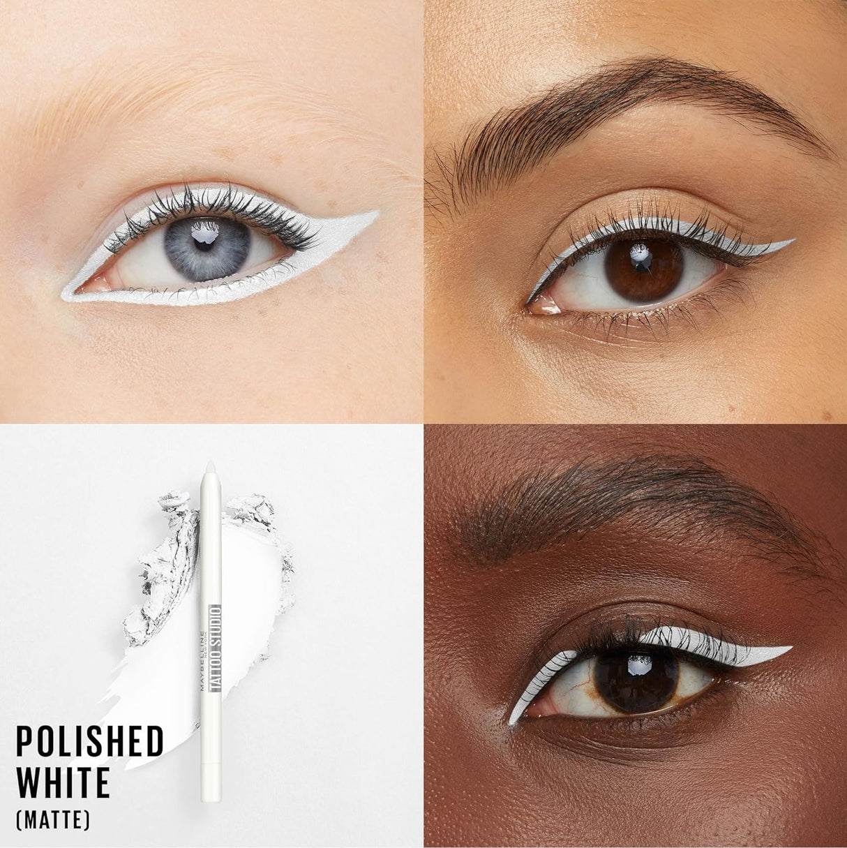 MAYBELLINE New York TattooStudio Sharpenable Gel Pencil Longwear Eyeliner Makeup, Polished White, 0.04 oz.-041554563900-LR-327283-2-LR eShop