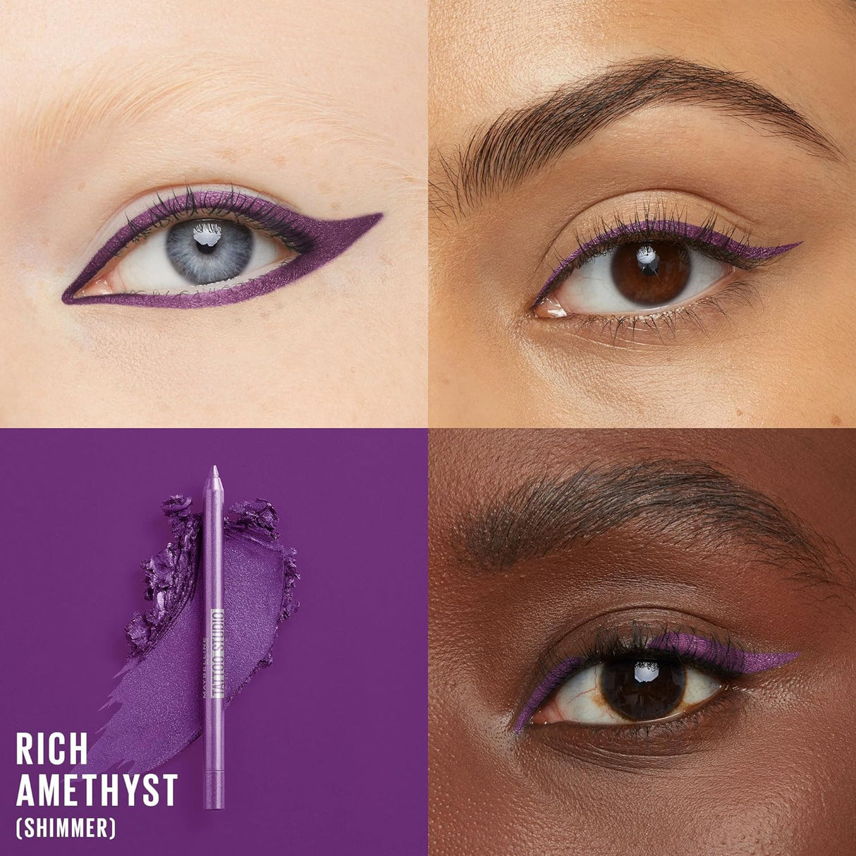 MAYBELLINE New York TattooStudio Sharpenable Gel Pencil Longwear Eyeliner Makeup, Rich Amethyst, 0.04 oz.-041554563887-LR-327284-2-LR eShop