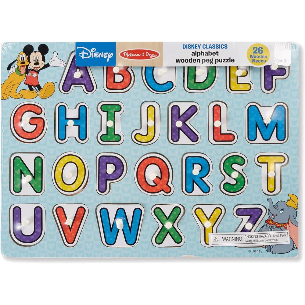 Melissa & Doug Disney Classics Alphabet Wooden Peg Puzzle, 26 pieces-000772074681-LR-316651-1-LR eShop