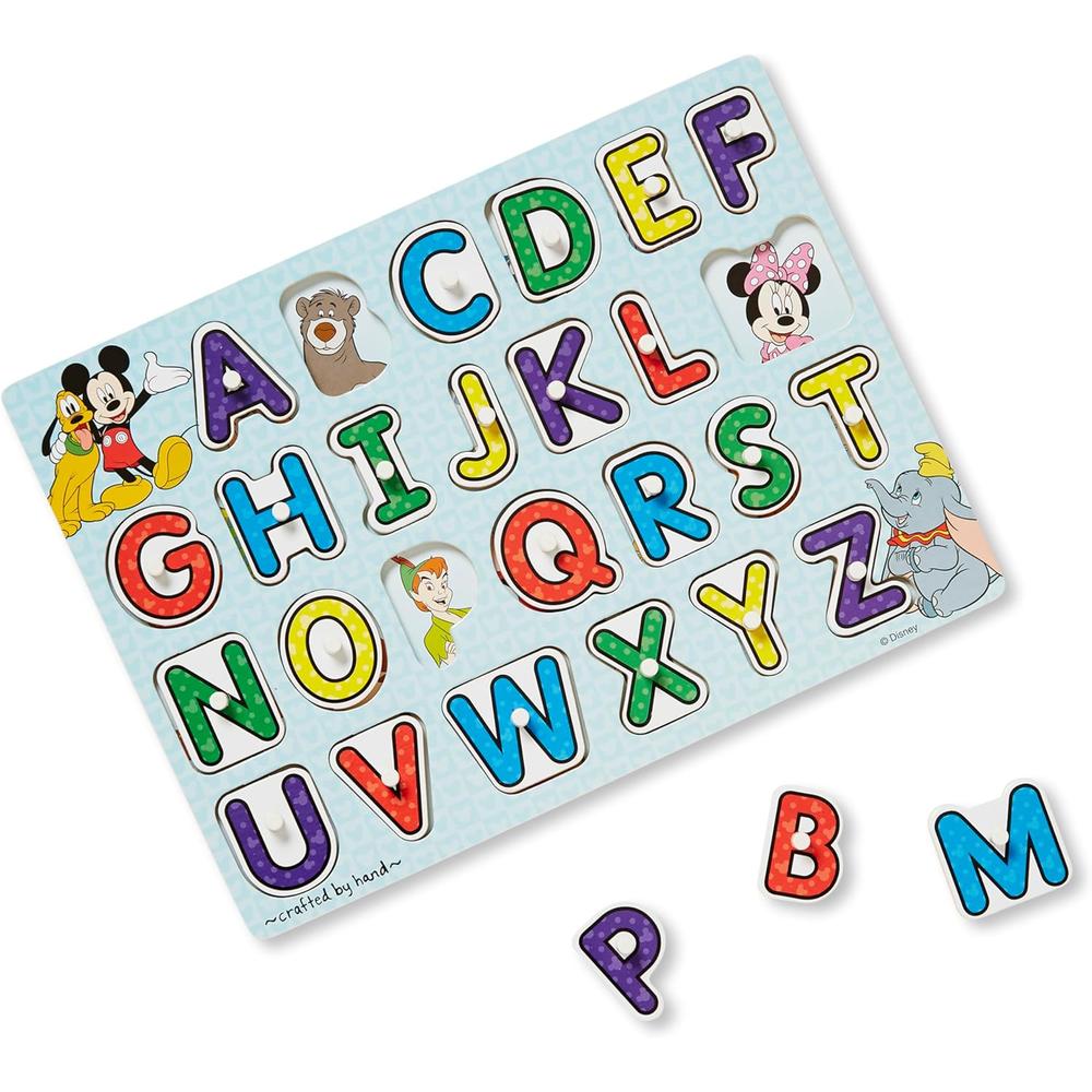 Melissa & Doug Disney Classics Alphabet Wooden Peg Puzzle, 26 pieces-000772074681-LR-316651-2-LR eShop