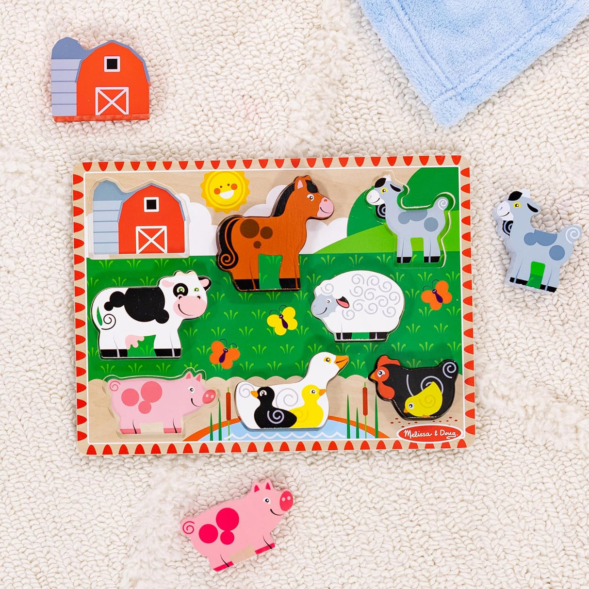 Melissa & Doug Farm Wooden Chunky Puzzle, 8 count-000772037235-LR-352743-10-LR eShop