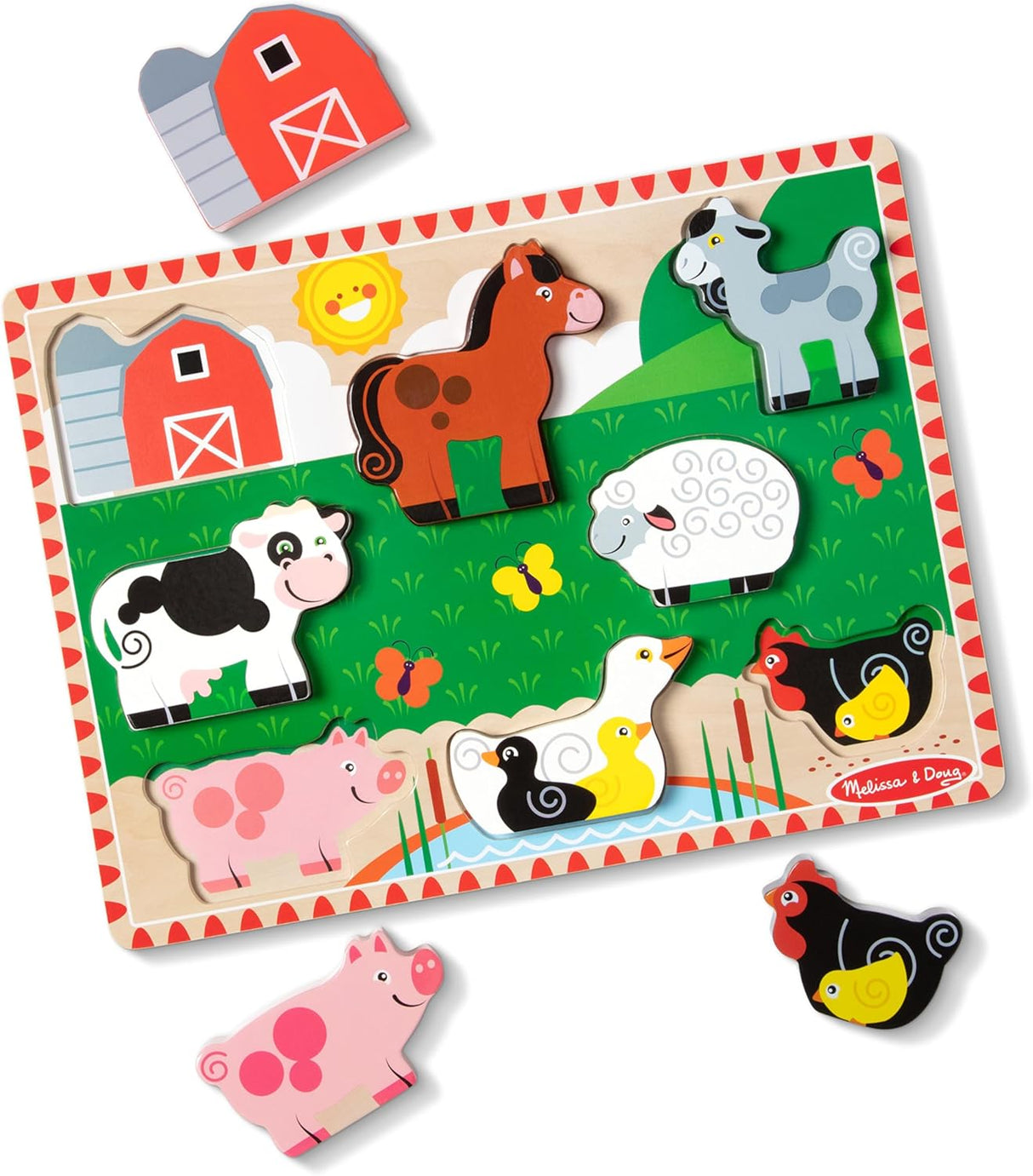 Melissa & Doug Farm Wooden Chunky Puzzle, 8 count-000772037235-LR-352743-5-LR eShop