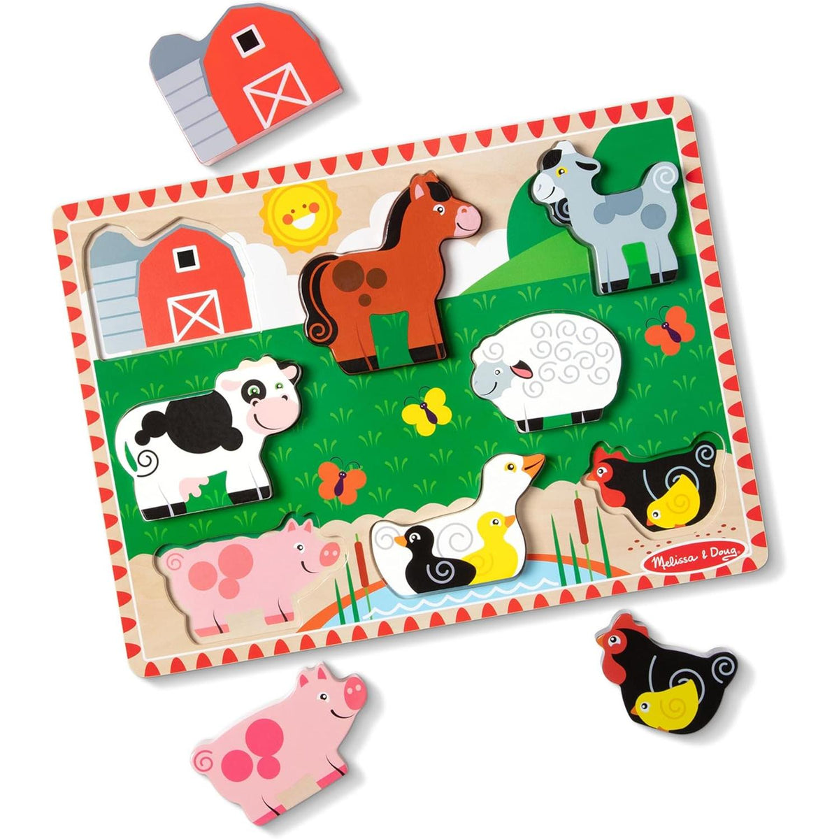 Melissa & Doug Farm Wooden Chunky Puzzle, 8 count-000772037235-LR-352743-5-LR eShop