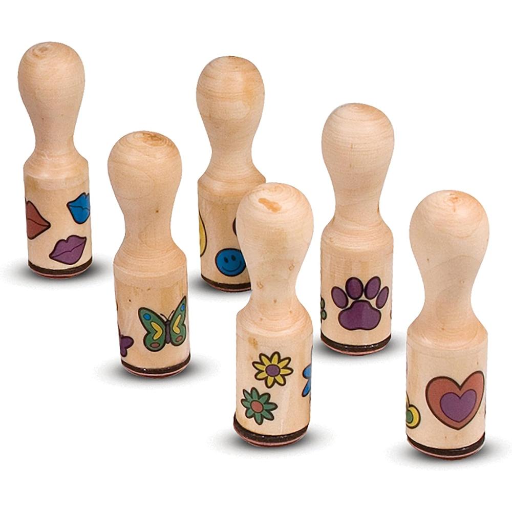 Melissa & Doug Happy Handles Wooden Stamp Set, 6 Stamps and 6 Colored Pads-000772024075-LR-233721-2-LR eShop