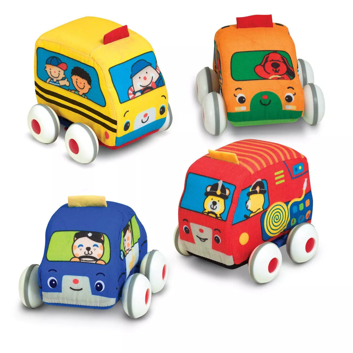 Melissa & Doug K's Kids' Soft Baby Pull-Back Vehicle Set with 4 Cars and Trucks-000772091688-LR-355314-2-LR eShop