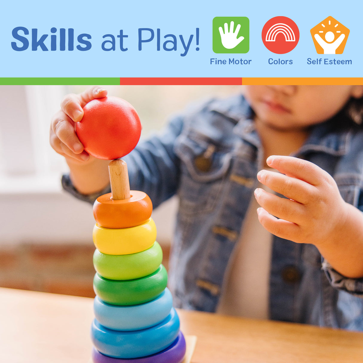Melissa & Doug Rainbow Stacker Wooden Ring Educational Toy-000772005760-LR-330694-6-LR eShop
