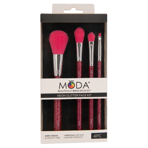 MODA Neon Pink Glitter Face Kit, 4 pieces-090672079626-LR-358019-1-LR eShop