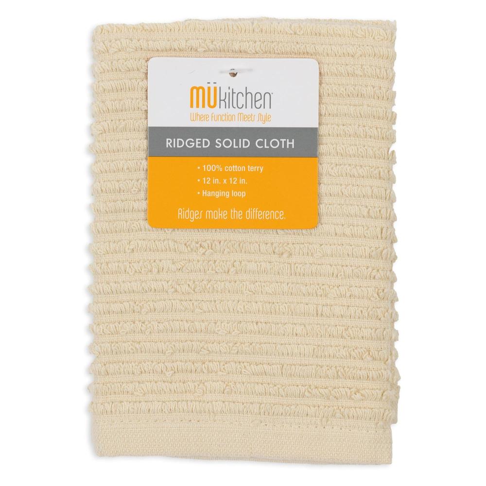 MÜkitchen 100% Cotton Ridged Solid Cloth - Oatmeal, 12"x12"-813278023660-LR-315841-1-LR eShop