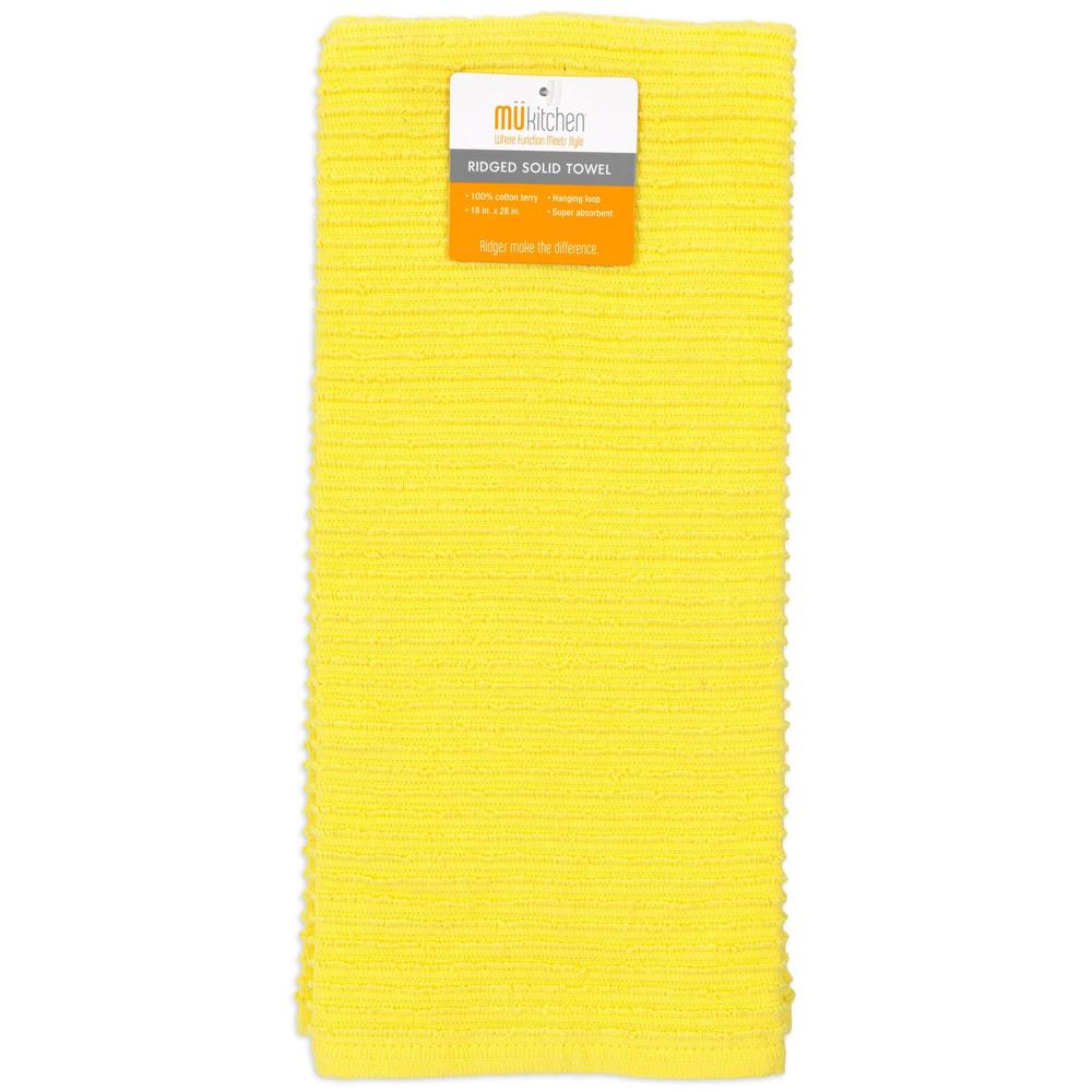 MÜkitchen 100% Cotton Ridged Solid Towel - Sunburst, 18"x28"-813278023721-LR-321163-1-LR eShop