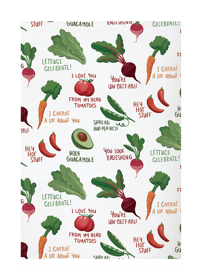 MUkitchen Designer Print Cotton Tea Towel - Funny Veggies-810042575738-LR-350797-1-LR eShop