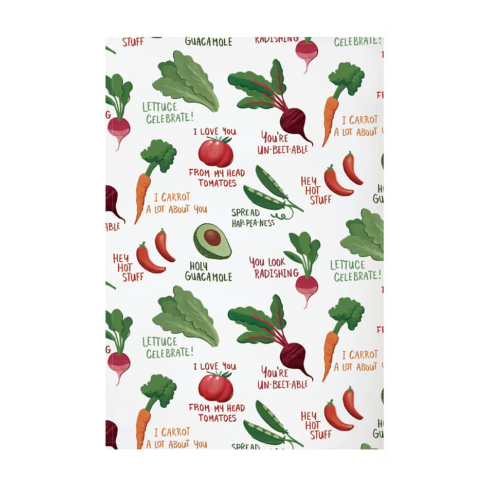 MUkitchen Designer Print Cotton Tea Towel - Funny Veggies-810042575738-LR-350797-1-LR eShop