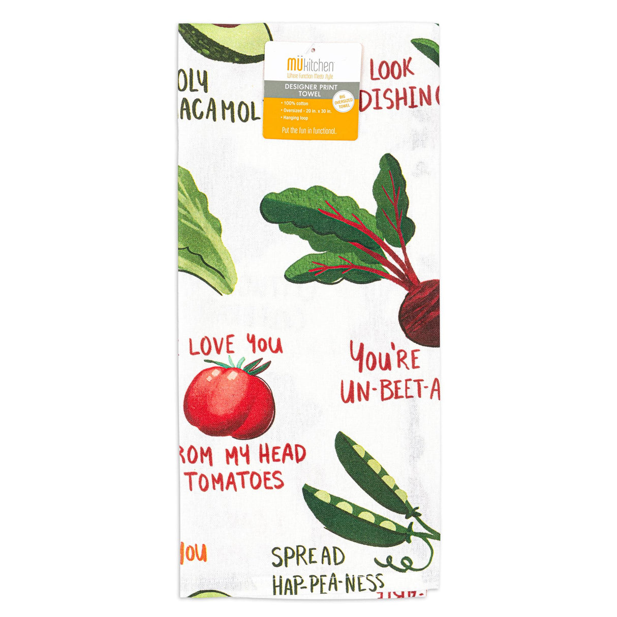 MÜkitchen Designer Print Cotton Tea Towel - Funny Veggies-810042575738-LR-350797-1-LR eShop
