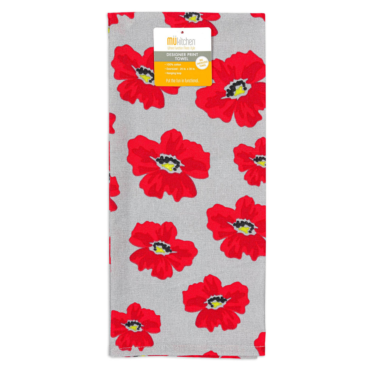 MÜkitchen Designer Print Towel - 20 x 30", New Poppy-810042570313-LR-342273-1-LR eShop