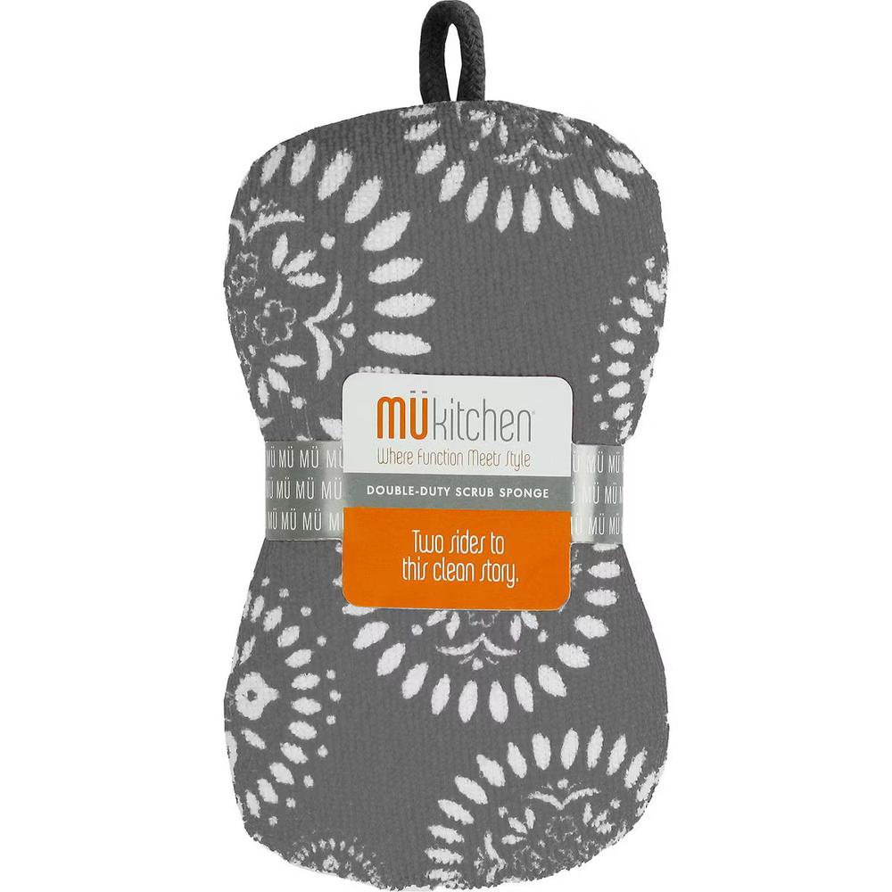 MUkitchen Durable Microfiber Sponge with Scrubber - Medallion Gray-813278020010-LR-292382-1-LR eShop
