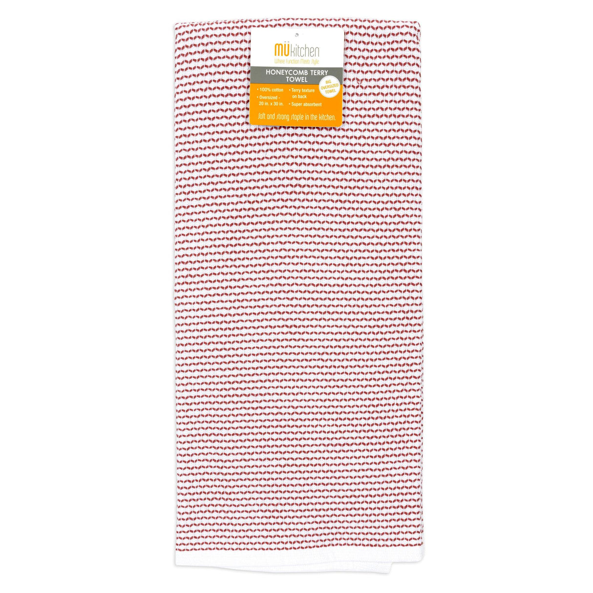 MÜkitchen Honeycomb Terry Towel - 20 x 30", Brick-810042573062-LR-342274-1-LR eShop