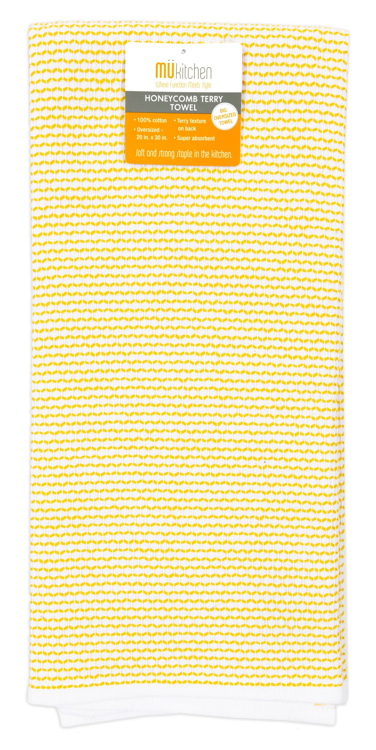 MÜkitchen Honeycomb Terry Towel - 20 x 30", Lemon-810042570375-LR-342276-1-LR eShop
