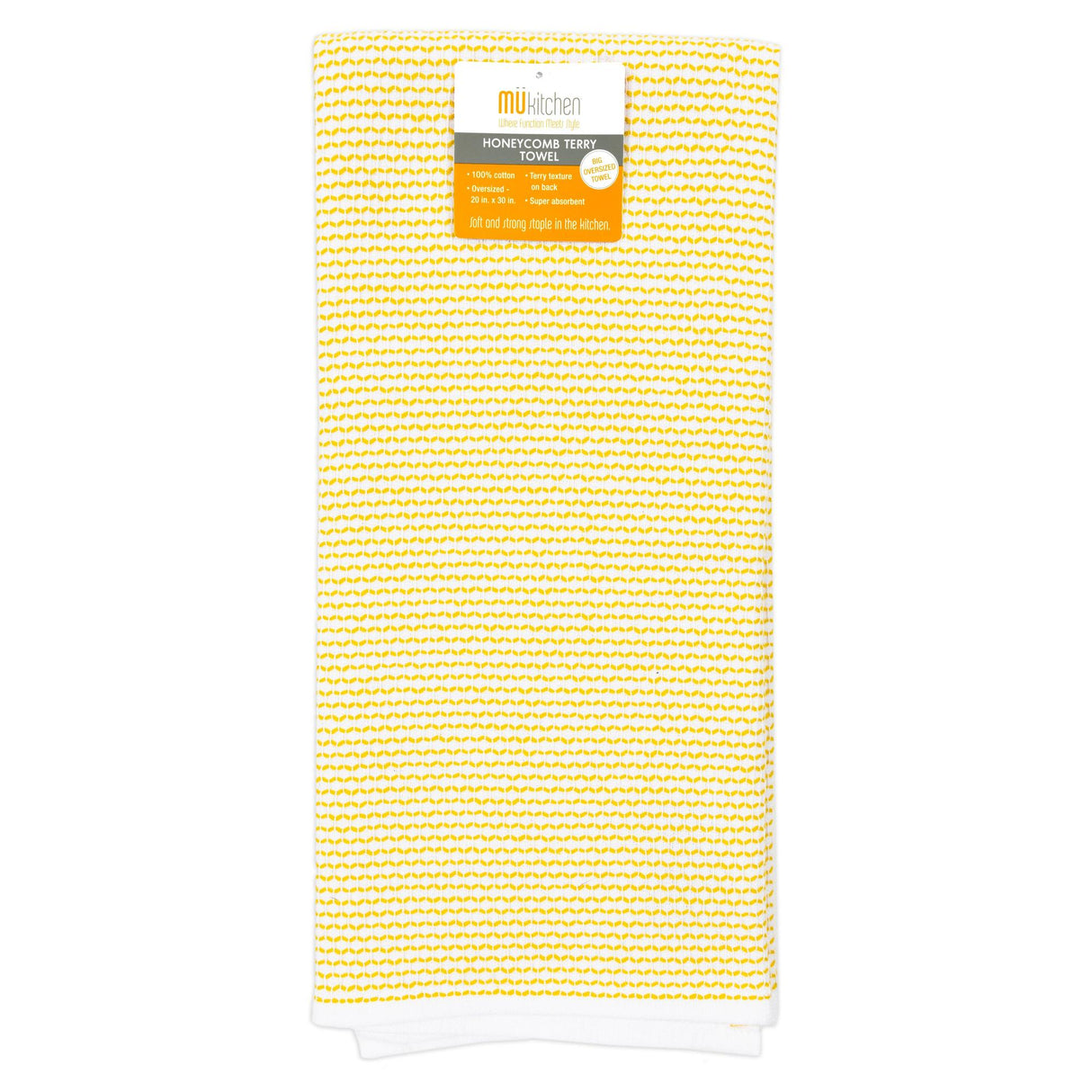 MÜkitchen Honeycomb Terry Towel - 20 x 30", Lemon-810042570375-LR-342276-1-LR eShop
