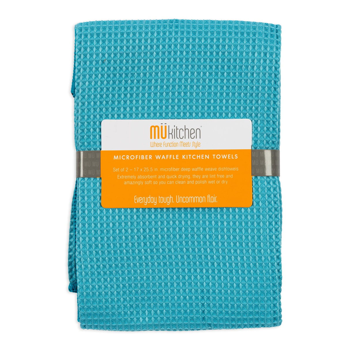 MÜkitchen Microfiber Waffle Dishtowel - Sea Blue, 17" x 25.5", 2 Count-811700012442-LR-316008-1-LR eShop