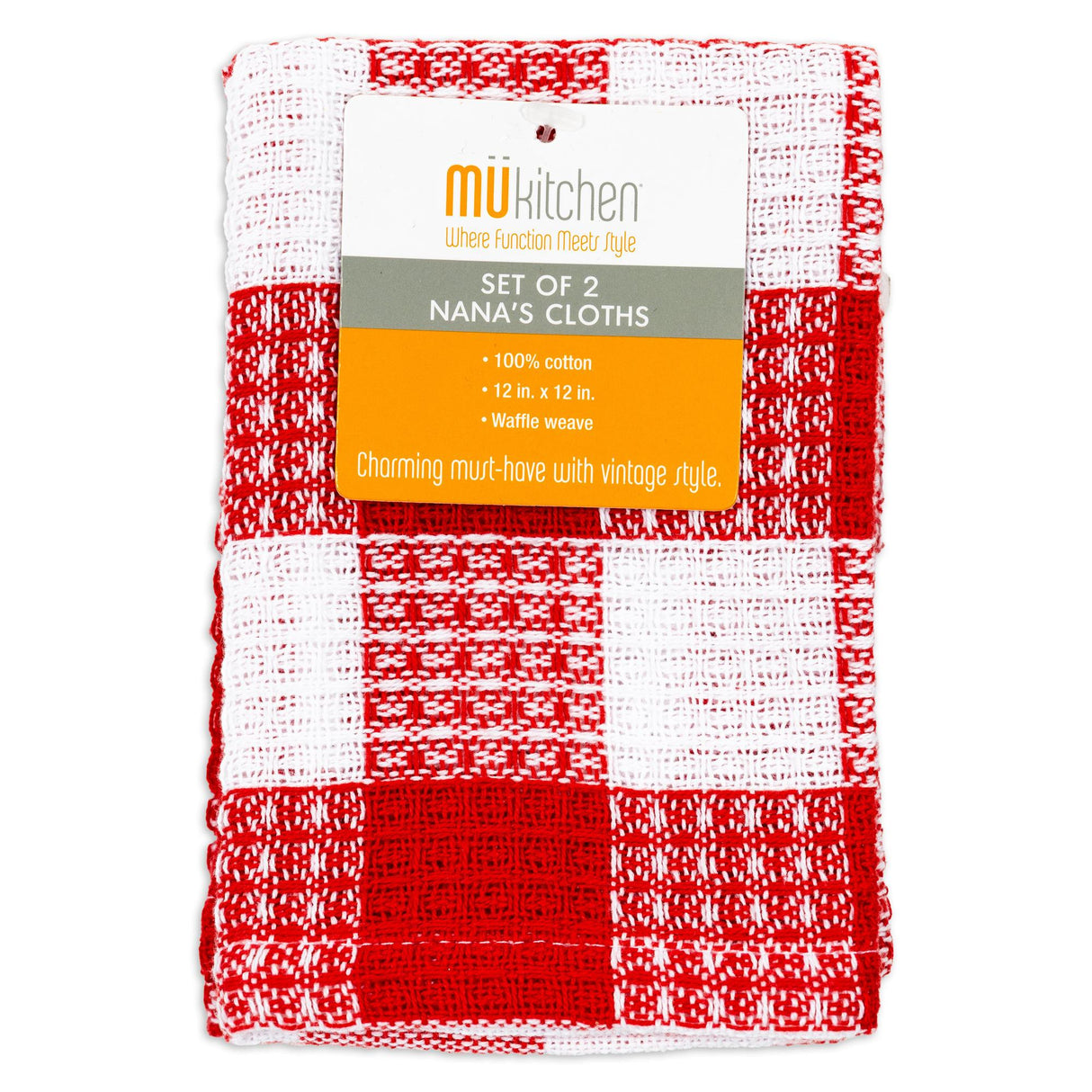 MUkitchen Nanas Vintage Dish Cloth Set of 2- Crimson Red-810042575929-LR-350805-1-LR eShop
