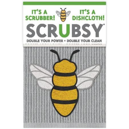 MÜkitchen Scrubsy 12"x12" 100% Cotton Dishcloth & Scrubber - Bee-810042575813-LR-351022-1-LR eShop