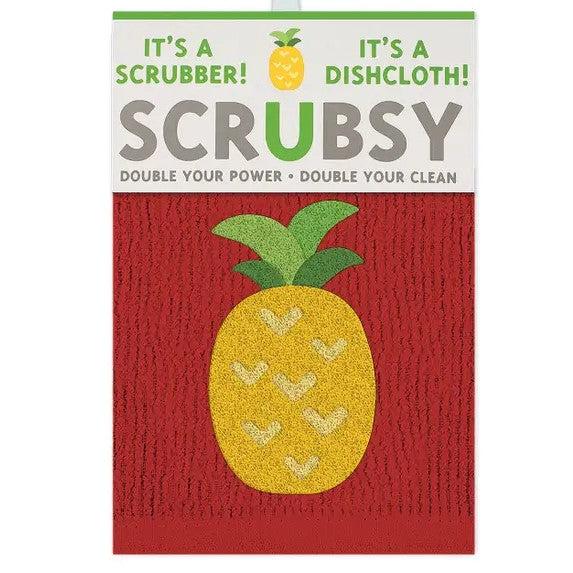 MÜkitchen Scrubsy 12"x12" 100% Cotton Dishcloth & Scrubber - Pineapple-813278023462-LR-315990-1-LR eShop