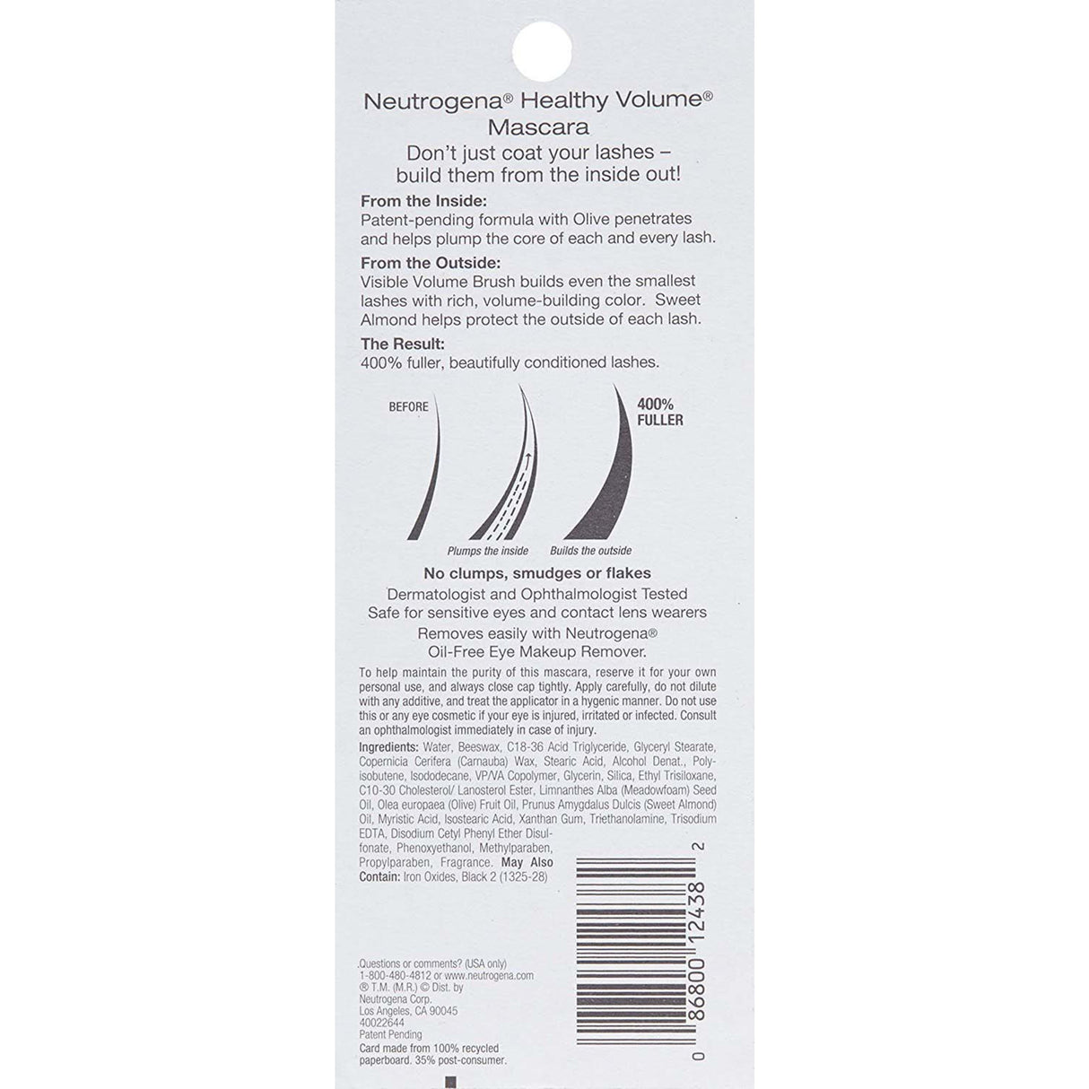 Neutrogena Healthy Volume Lash-Plumping Mascara, Black/Brown, 0.21 oz-086800124382-LR-186337-2-LR eShop