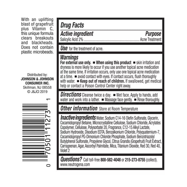 Neutrogena Oil Free Pink Grapefruit Acne Face Wash with Vitamin C, Travel Size-070501112731-LR-358668-7-LR eShop