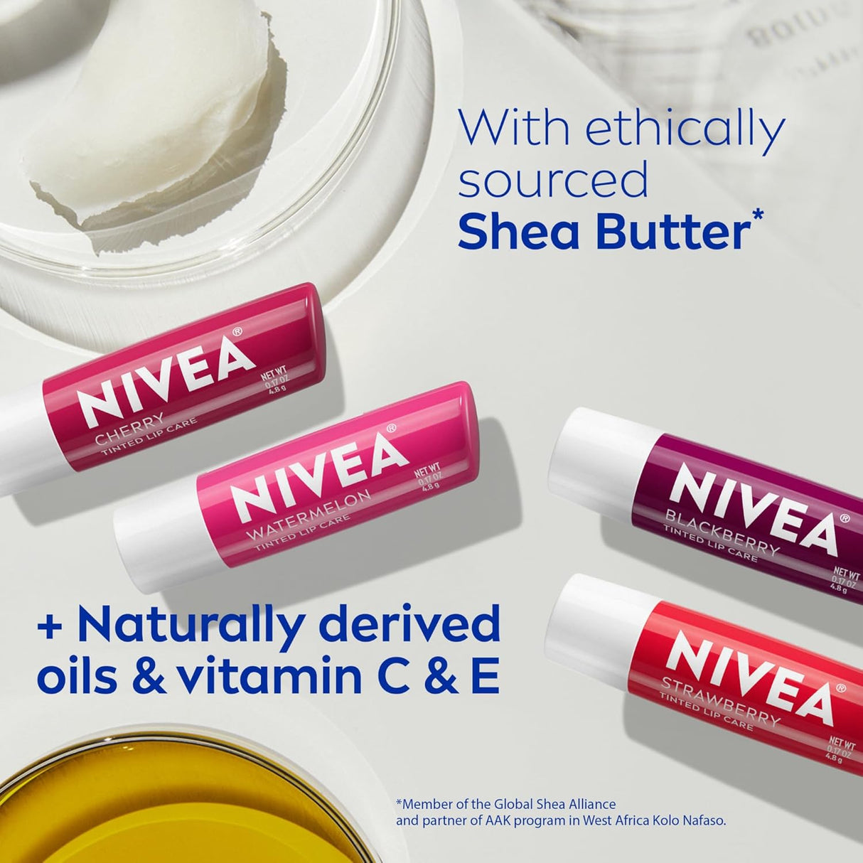 NIVEA Lip Fruity Cuties Balm Stick Variety Pack - Cherry, Strawberry, Blackberry and Watermelon-072140026523-LR-362699-8-LR eShop