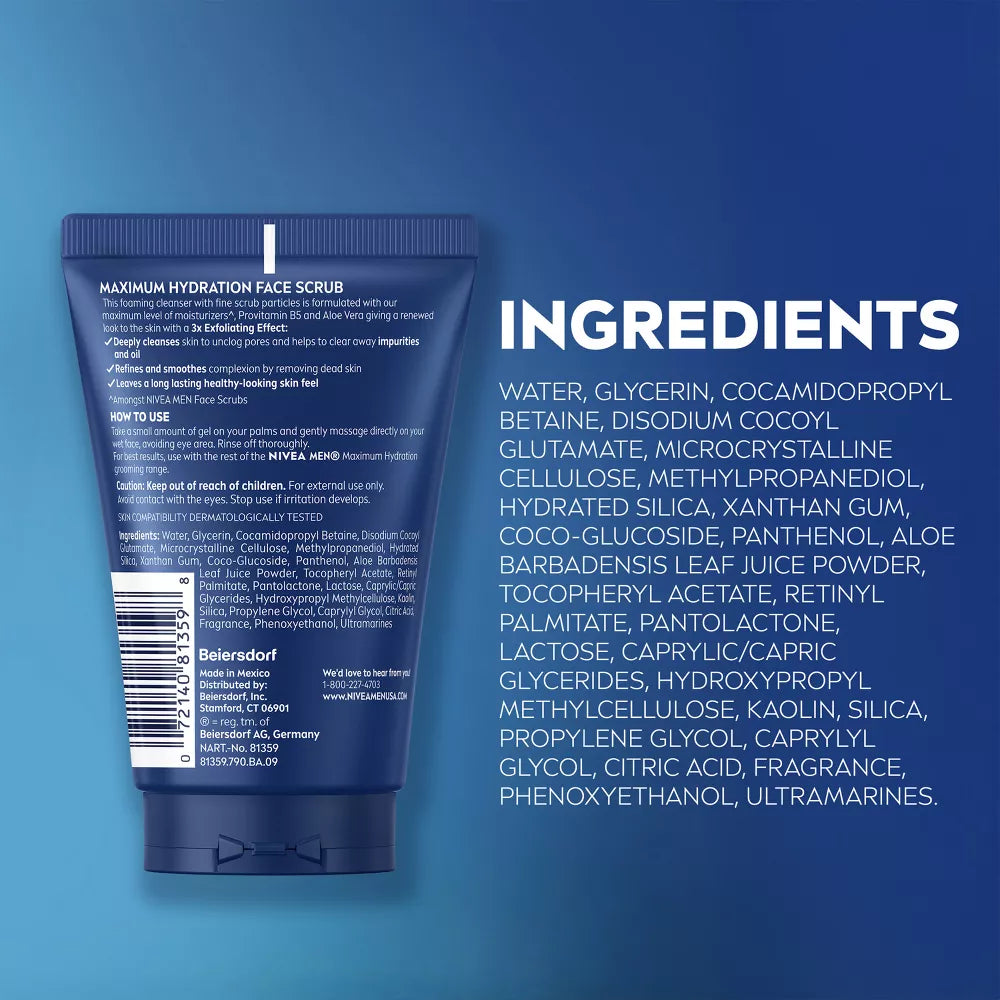 NIVEA MEN Maximum Hydration Deep Cleaning Face Scrub, 4.4 oz-072140813598-LR-362709-12-LR eShop