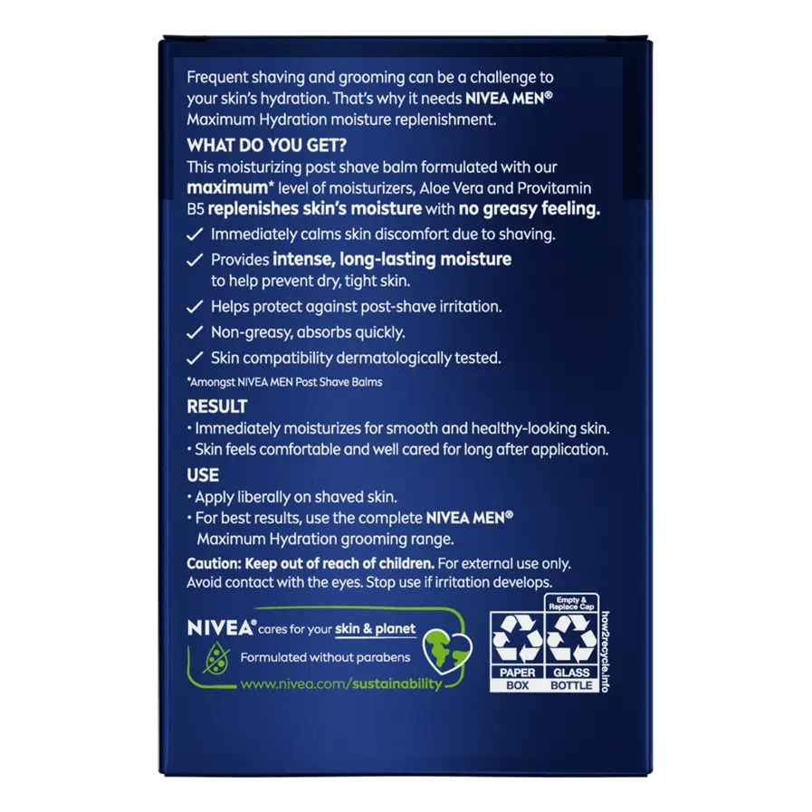NIVEA MEN Maximum Hydration Post Shave Balm, 3.3 oz-072140813000-LR-362724-2-LR eShop