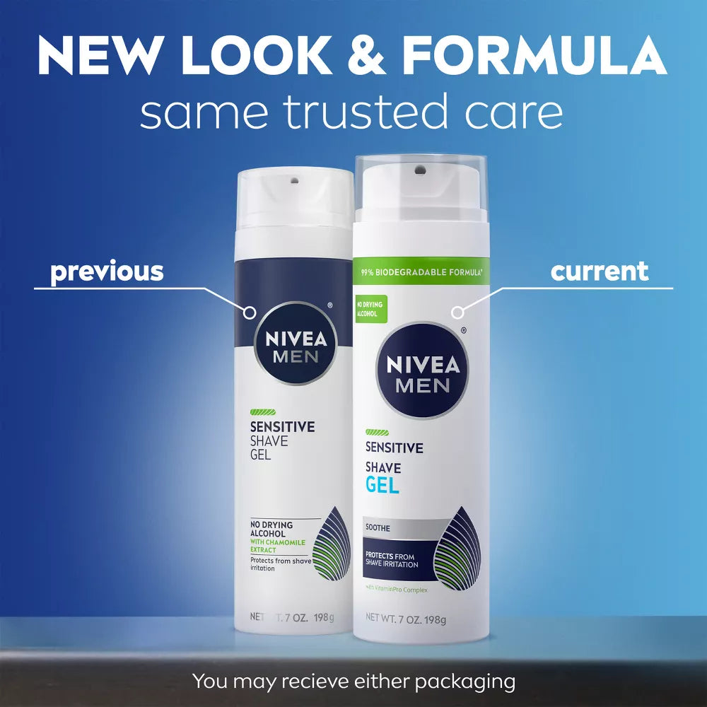 NIVEA MEN Sensitive Skin Shaving Gel with Vitamin E, 7 oz-072140817404-LR-362733-3-LR eShop