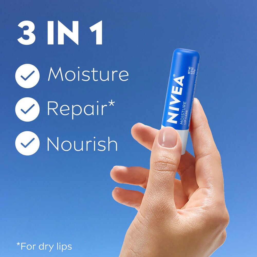 NIVEA Moisture Lip Care, Hydrating Lip Balm with Shea Butter, 0.17 Oz Stick, Pack of 2-072140040253-LR-363536-2-LR eShop