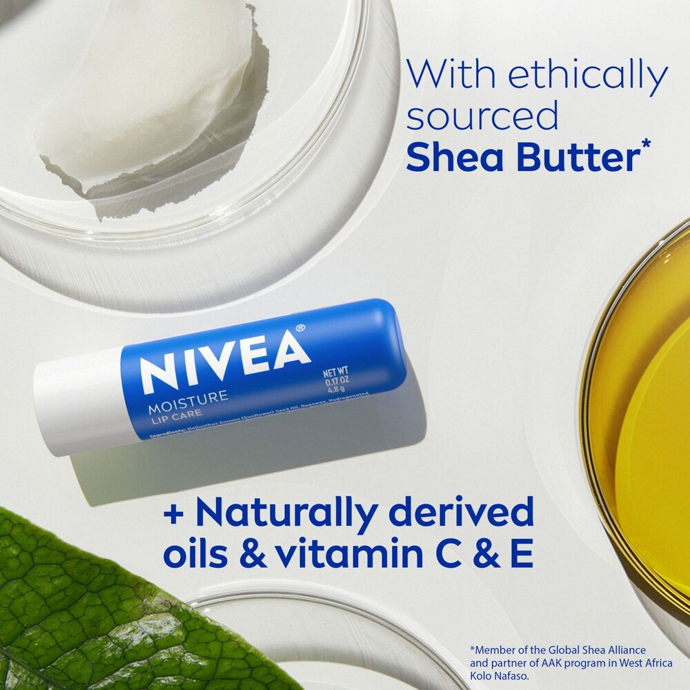 NIVEA Moisture Lip Care, Hydrating Lip Balm with Shea Butter, 0.17 Oz Stick, Pack of 2-072140040253-LR-363536-4-LR eShop