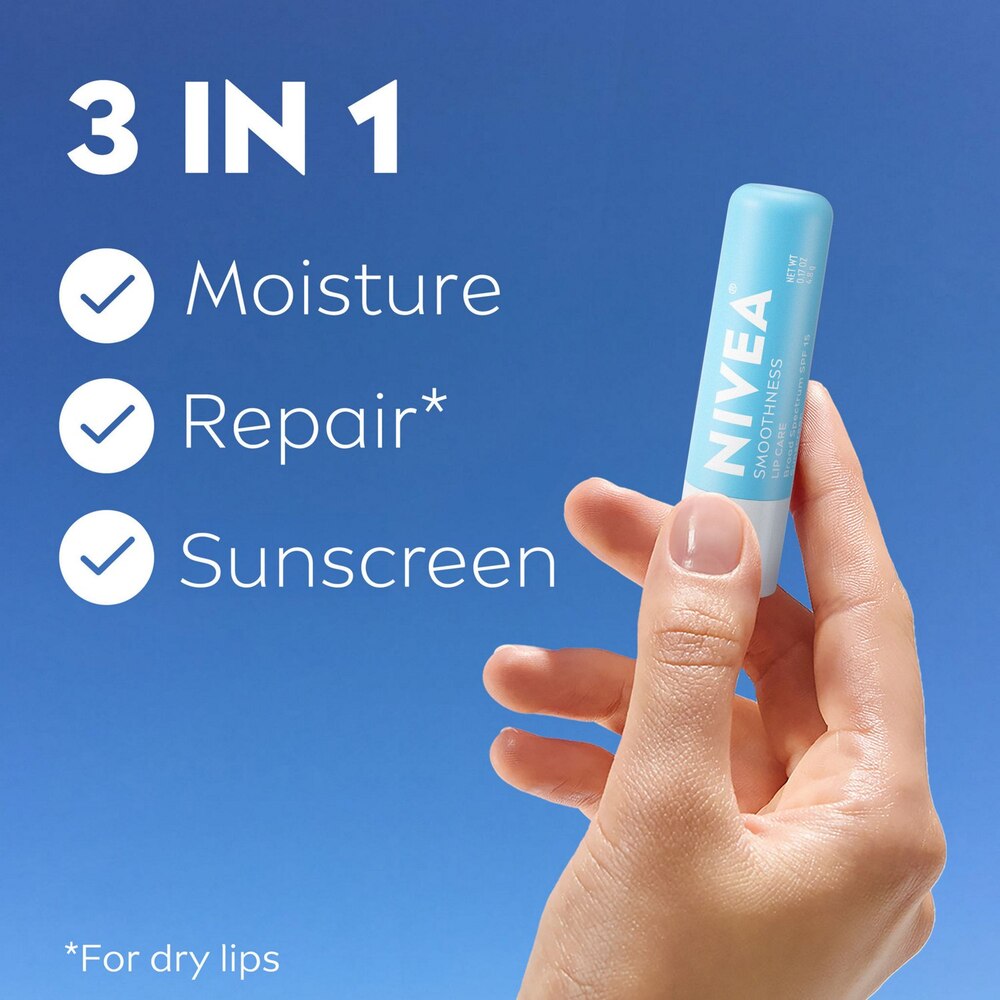 NIVEA Smoothness Lip Care, Lip Balm SPF 15 with Shea Butter, 0.17 Oz Stick-072140014230-LR-363488-3-LR eShop