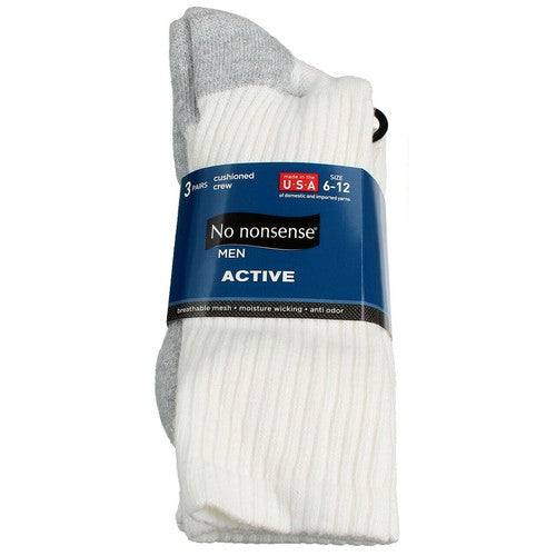 No Nonsense Men's Active Cushion Crew Socks, 3 pack-070011211849-LR-296726-1-LR eShop