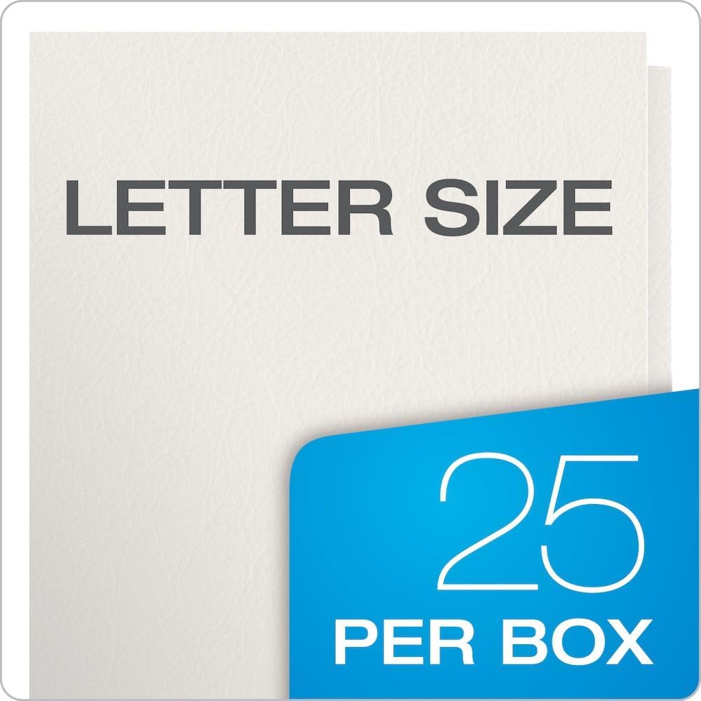 Oxford Embossed Leather Grain Twin-Pocket Folder - White, 25 count-078787575042-LR-325085-6-LR eShop