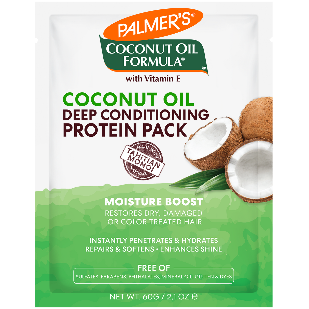 Palmer's Coconut Oil Formula Coconut Oil Deep Conditioning Protein Pack 2.1oz-010181033155-LR-306837-1-LR eShop