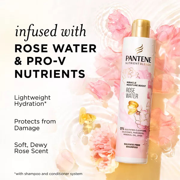 Pantene Nutrient Blends Sulfate Free Miracle Moisture Rose Water Shampoo, 3 oz-080878191109-LR-351346-2-LR eShop