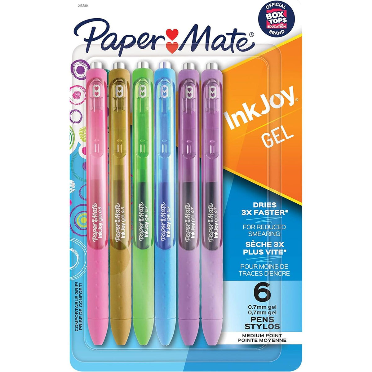 Paper Mate Inkjoy Gel Medium Point Pens - Assorted Pastels, 6 count-716411936424-LR-359432-1-LR eShop