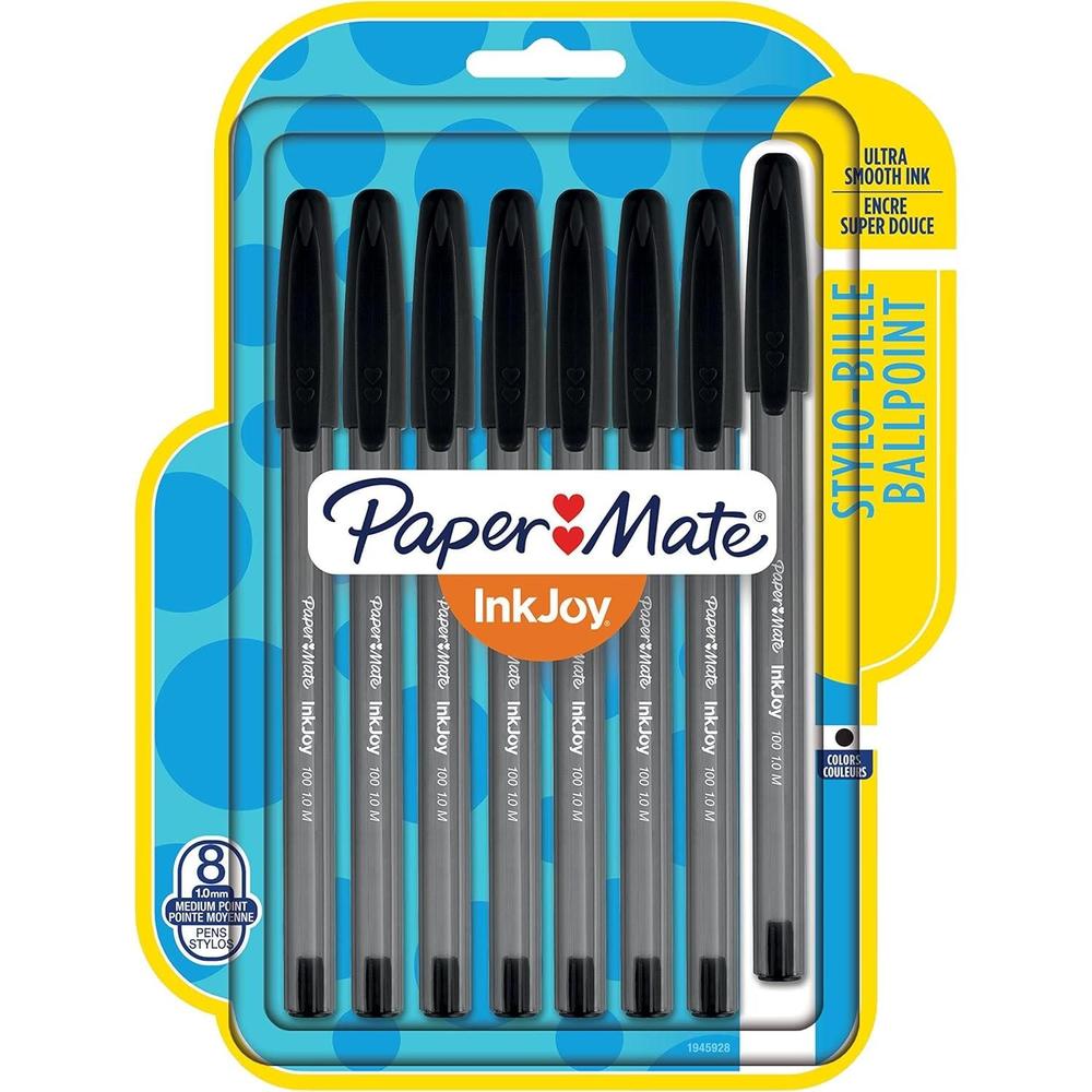 Paper Mate InkJoy Medium Point Ballpoint Pens - Black, 8 count-071641103979-LR-303603-1-LR eShop