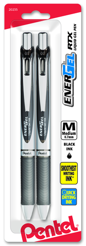 Pentel EnerGel RTX Retractable Liquid Gel Pen, Medium Line - Black Ink, 2 count-072512202357-LR-315853-1-LR eShop