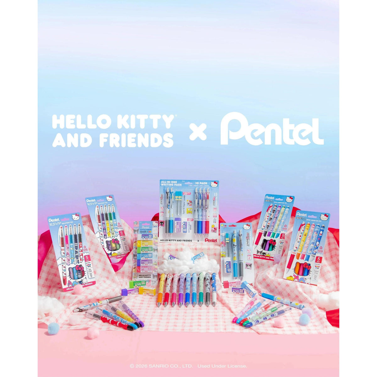 Pentel EnerGize Mechanical Pencil 0.7mm With Refill Lead and Small Block Eraser - Limited Edition Hello Kitty® and Friends, 2 count-072512293652-LR-365260-4-LR eShop