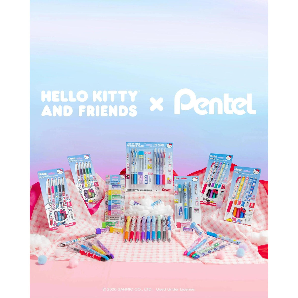 Pentel EnerGize Mechanical Pencil 0.7mm With Refill Lead and Small Block Eraser - Limited Edition Hello Kitty® and Friends, 2 count-072512293652-LR-365260-4-LR eShop
