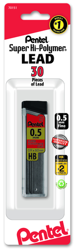 Pentel Super Hi-Polymer Lead Refill - HB Fine 0.5 mm, 30 count-072512701515-LR-105509-1-LR eShop