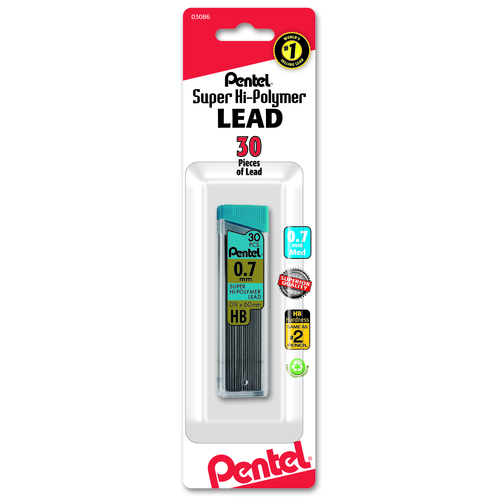 Pentel Super Hi-Polymer Lead Refill - HB Medium 0.7 mm, 30 count-072512030868-LR-105510-1-LR eShop