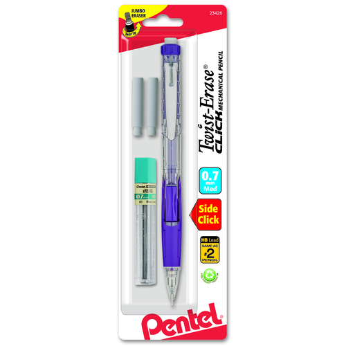 Pentel Twist-Erase CLICK Mechanical Pencil With Lead and Eraser Refills - Assorted Colors, 1 count-072512234266-LR-206016-1-LR eShop
