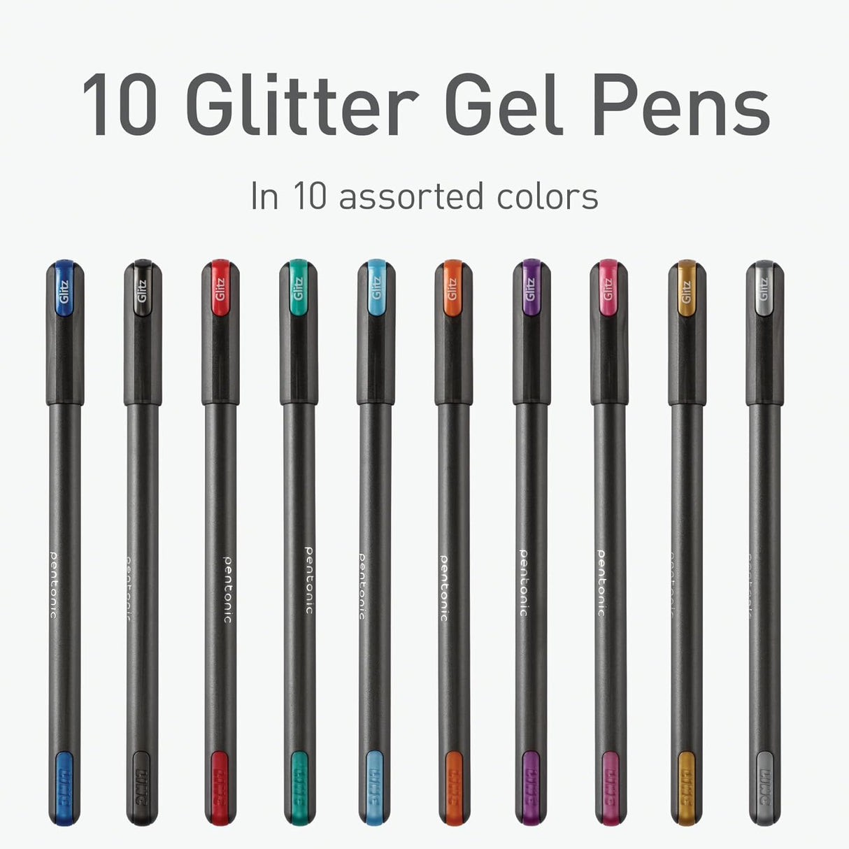 Pentonic Glitter Gel Pens - Assorted, 10 Count-802917285613-LR-358080-4-LR eShop